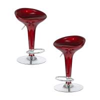 Набор 2 шт Стул барный DOBRIN BOMBA, бордовый металлик