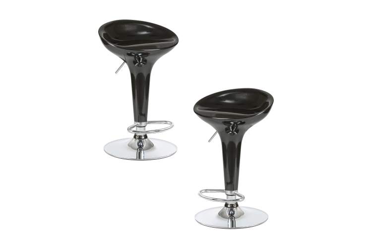 Набор 2 шт Стул барный DOBRIN BOMBA, чёрный