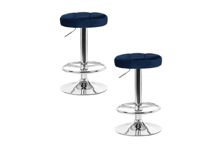 Набор 2 шт Табурет барный DOBRIN BRUNO, синий велюр (MJ9-117)