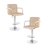 Набор 2 шт Стул барный DOBRIN KRUGER ARM, бежевый велюр (MJ9-10)
