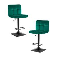 Набор 2 шт Стул барный DOBRIN DOMINIC, зеленый велюр (MJ9-88)
