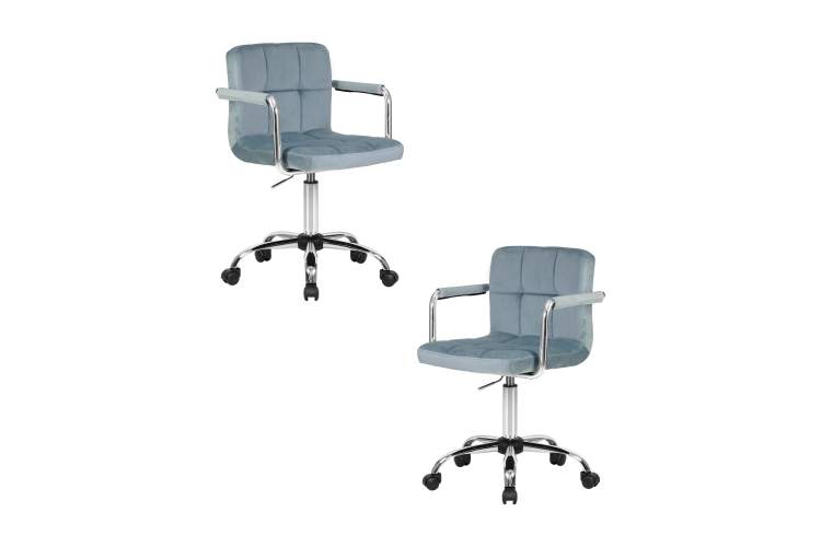 Набор 2 шт Офисное кресло для персонала DOBRIN TERRY, пудрово-голубой велюр (MJ9-74)
