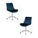 Набор 2 шт Кресло офисное DOBRIN DORA, синий велюр (1922-20), хромированная сталь