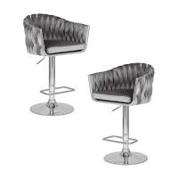 Набор 2 шт Стул барный DOBRIN MARCEL, серый велюр (MJ9-75)