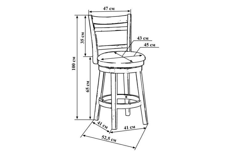 Стул полубарный DOBRIN BUDDY BAR, эспрессо, чёрный-7