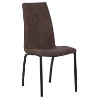 Стул обеденный MARK, черные ножки, коричневая винтажная экокожа (RU-05)