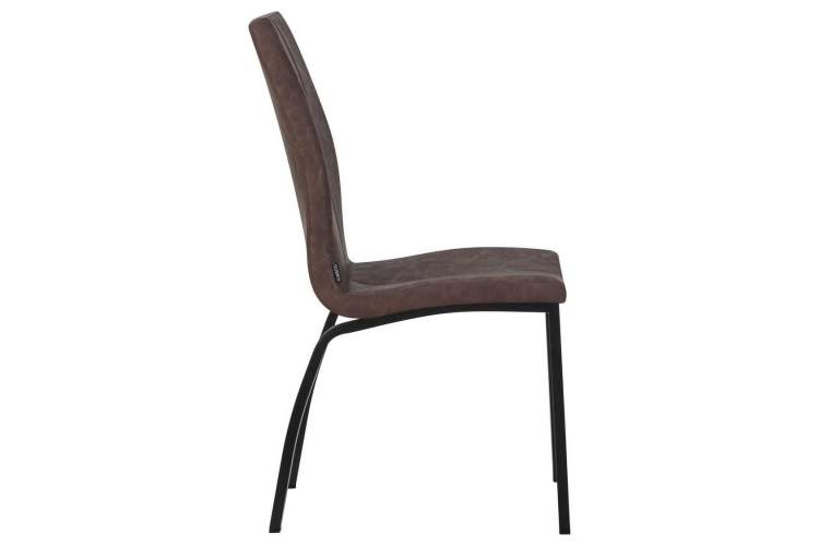 Стул обеденный DOBRIN MARK, черные ножки, коричневая винтажная экокожа (RU-05)-2
