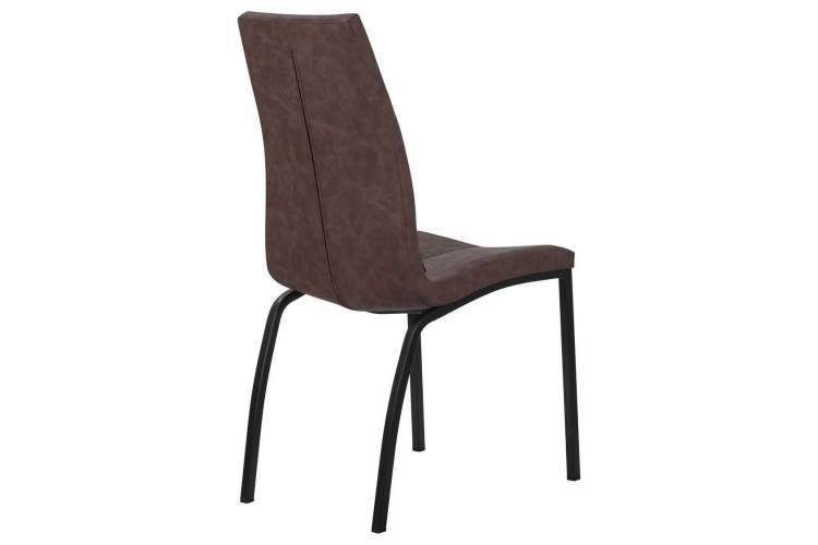 Стул обеденный DOBRIN MARK, черные ножки, коричневая винтажная экокожа (RU-05)-3