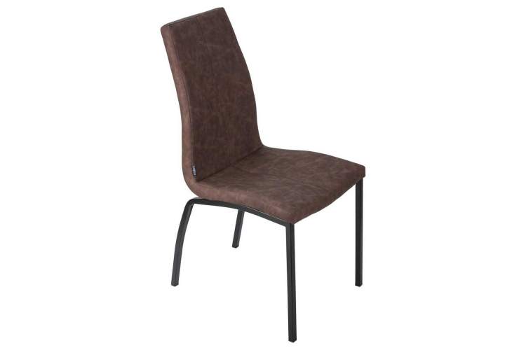 Стул обеденный DOBRIN MARK, черные ножки, коричневая винтажная экокожа (RU-05)-6