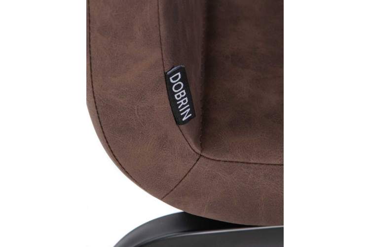Стул обеденный DOBRIN MARK, черные ножки, коричневая винтажная экокожа (RU-05)-7