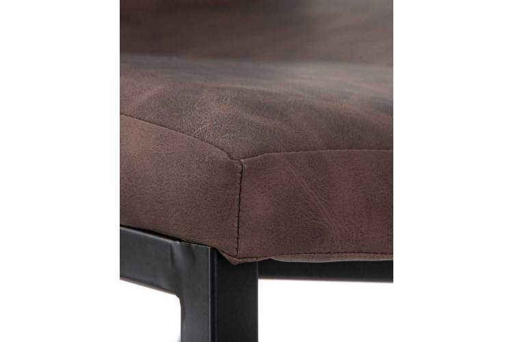 Стул обеденный DOBRIN MARK, черные ножки, коричневая винтажная экокожа (RU-05)-8