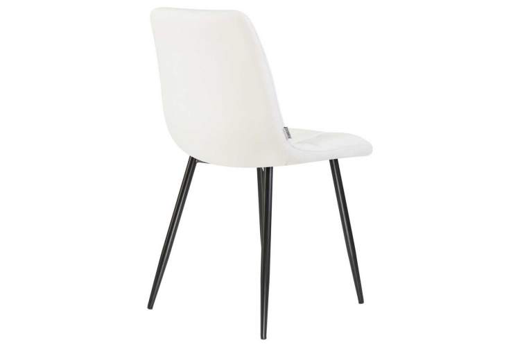 Стул обеденный DOBRIN ALEX, черные матовые ножки, белая экокожа (P-02)-3