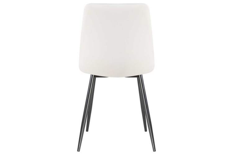 Стул обеденный DOBRIN ALEX, черные матовые ножки, белая экокожа (P-02)-4