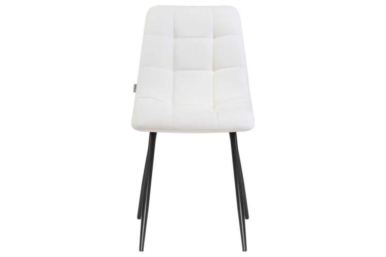 Стул обеденный DOBRIN ALEX, черные матовые ножки, белая экокожа (P-02)-5