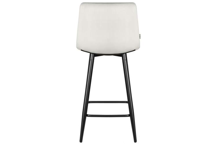 Стул полубарный DOBRIN OLIVIA, черные матовые ножки, светло-серый велюр (108-52)-4