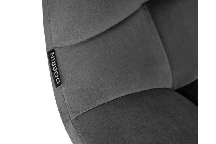 Стул барный DOBRIN NICOLE, черные матовые ножки, темно-серый велюр (108-91)-7