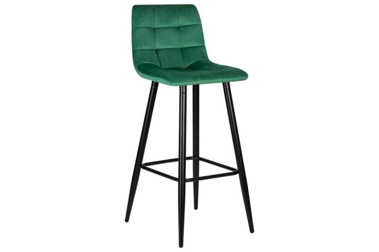 Стул барный DOBRIN NICOLE, черные матовые ножки, зелёный велюр (108-64)