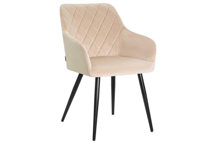 Стул обеденный DOBRIN ROBERT, черные матовые ножки, велюр V108-98 Бежевый
