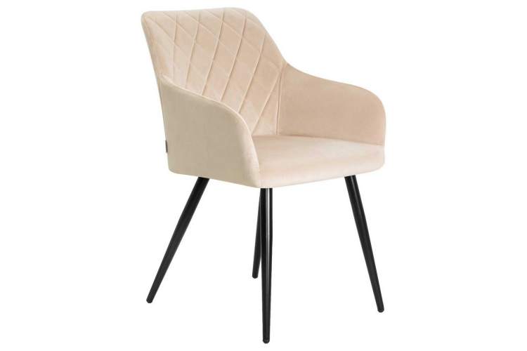Стул обеденный DOBRIN ROBERT, черные матовые ножки, велюр V108-98 Бежевый-1