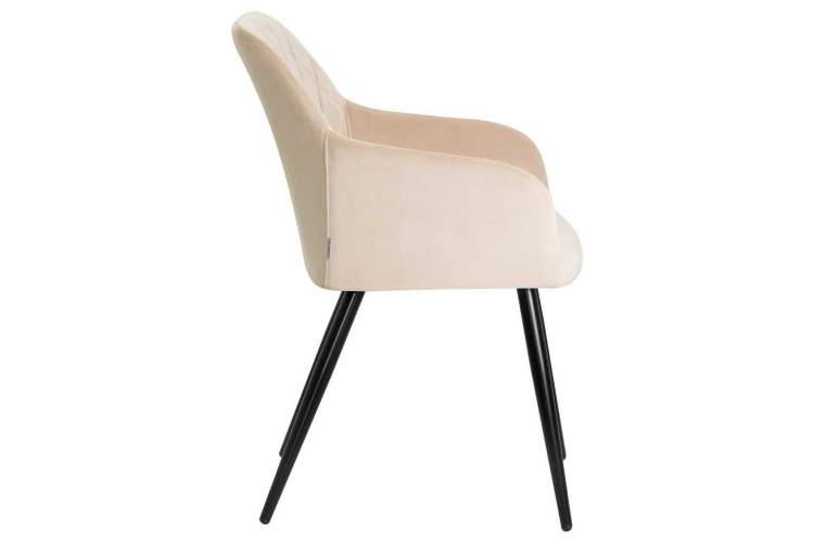 Стул обеденный DOBRIN ROBERT, черные матовые ножки, велюр V108-98 Бежевый-2