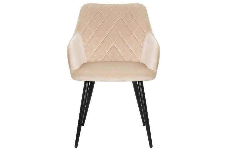 Стул обеденный DOBRIN ROBERT, черные матовые ножки, велюр V108-98 Бежевый-5