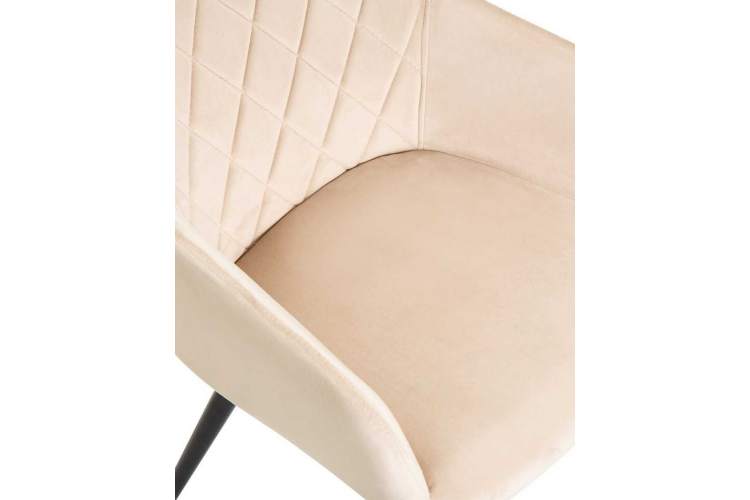 Стул обеденный DOBRIN ROBERT, черные матовые ножки, велюр V108-98 Бежевый-6