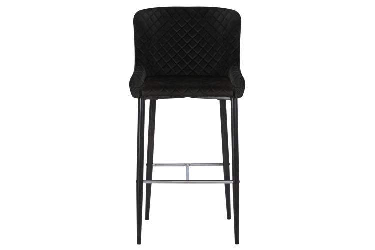 Набор 2 шт Стул барный DOBRIN CHRISTIAN'75, черные ножки, черный велюр (V108-77)-5