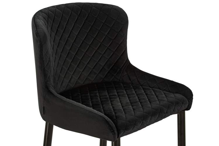 Набор 2 шт Стул барный DOBRIN CHRISTIAN'75, черные ножки, черный велюр (V108-77)-6