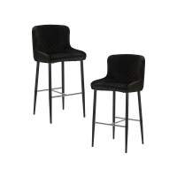 Набор 2 шт Стул барный DOBRIN CHRISTIAN'75, черные ножки, черный велюр (V108-77)