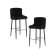 Набор 2 шт Стул барный DOBRIN CHRISTIAN'75, черные ножки, черный велюр (V108-77)