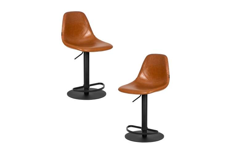 Набор 2 шт Стул барный DOBRIN ROME, коричневый винтажный PU (MS09)
