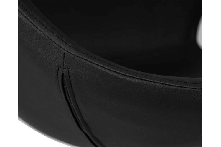 Кресло дизайнерское DOBRIN SWAN, черный кожзам P13, алюминиевое основание-6