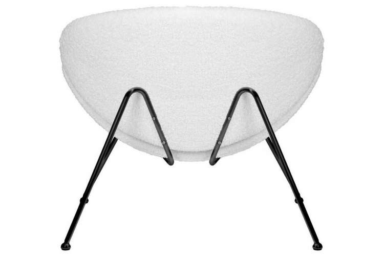 Кресло дизайнерское DOBRIN EMILY, белый (букле) ткань, черное основание-4