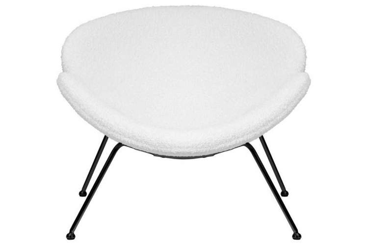 Кресло дизайнерское DOBRIN EMILY, белый (букле) ткань, черное основание-5