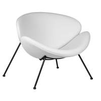 Кресло дизайнерское EMILY, белый винил YP17, черное основание