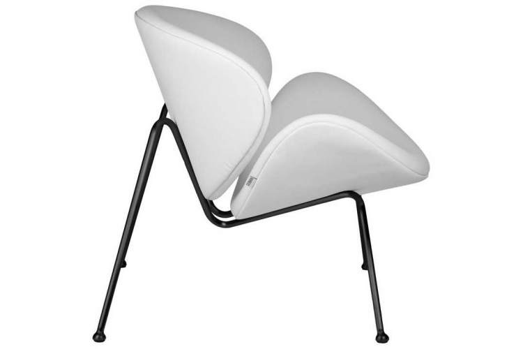 Кресло дизайнерское DOBRIN EMILY, белый винил YP17, черное основание-2