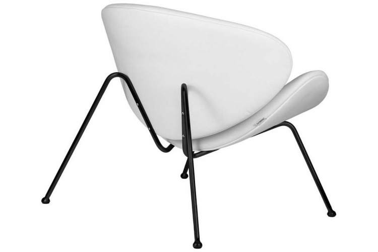 Кресло дизайнерское DOBRIN EMILY, белый винил YP17, черное основание-3