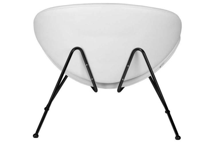 Кресло дизайнерское DOBRIN EMILY, белый винил YP17, черное основание-4