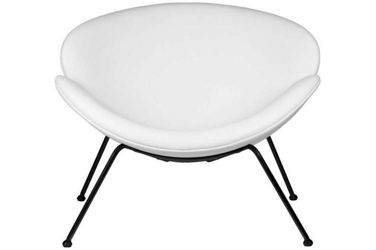 Кресло дизайнерское DOBRIN EMILY, белый винил YP17, черное основание-5