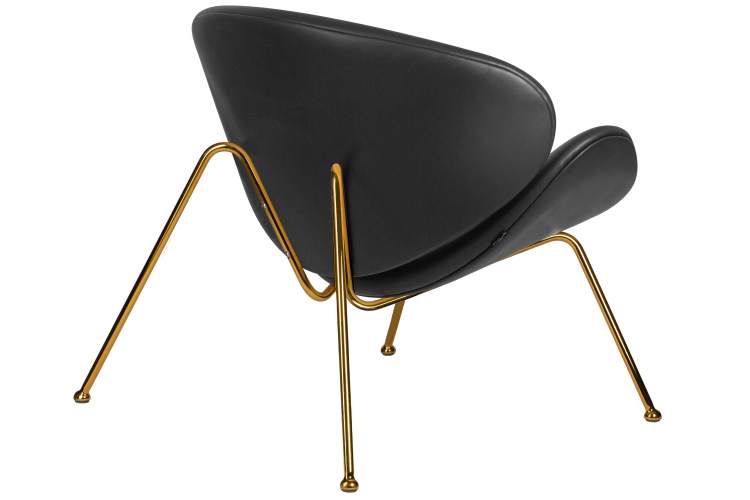 Набор 2 шт Кресло дизайнерское DOBRIN EMILY, черный винил YP16, золотое основания-4