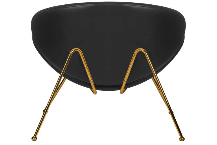 Набор 2 шт Кресло дизайнерское DOBRIN EMILY, черный винил YP16, золотое основания-5