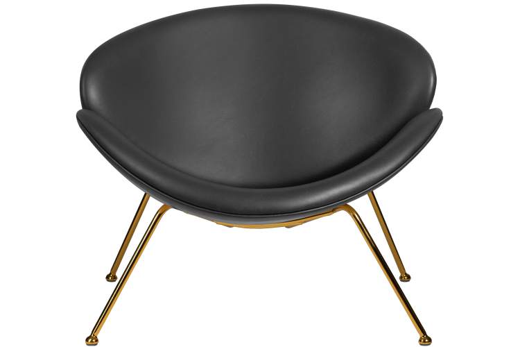 Набор 2 шт Кресло дизайнерское DOBRIN EMILY, черный винил YP16, золотое основания-6