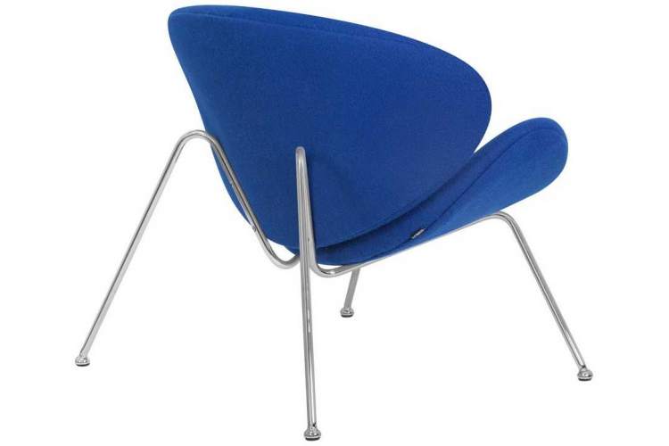 Кресло дизайнерское DOBRIN EMILY, синяя ткань AF6, хромированная сталь-3