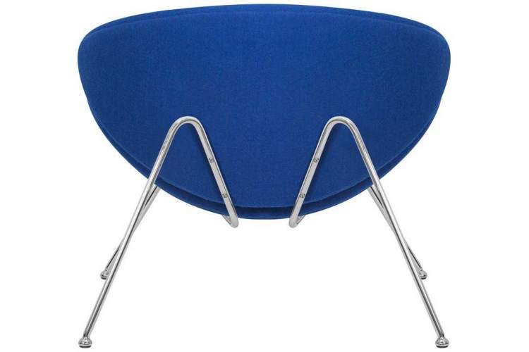 Кресло дизайнерское DOBRIN EMILY, синяя ткань AF6, хромированная сталь-4