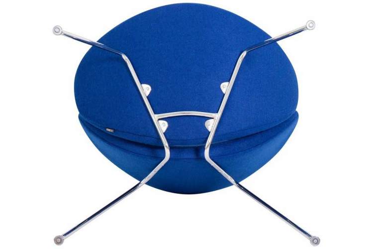 Кресло дизайнерское DOBRIN EMILY, синяя ткань AF6, хромированная сталь-6