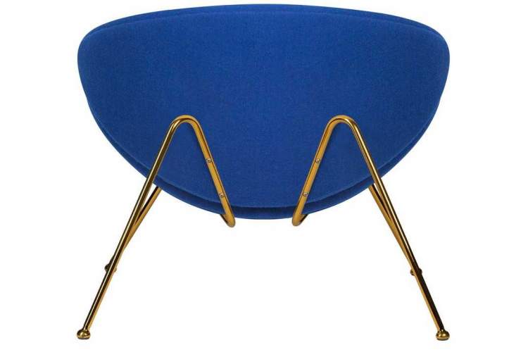 Кресло дизайнерское DOBRIN EMILY, синяя ткань AF6, золотое основание-4
