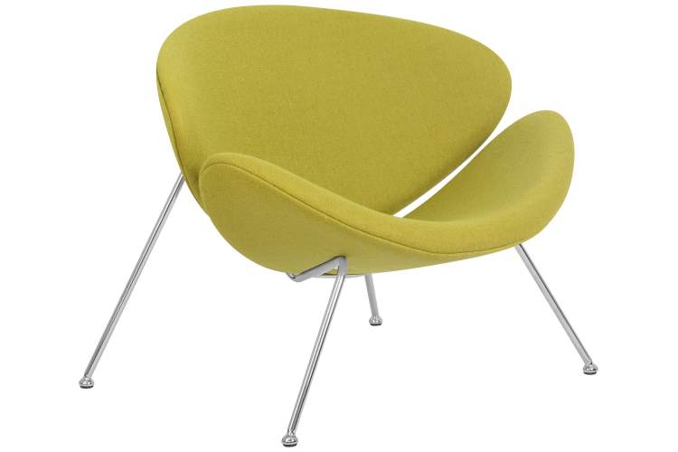 Набор 2 шт Кресло дизайнерское DOBRIN EMILY, светло-зеленая ткань AF3, хромированная сталь-2