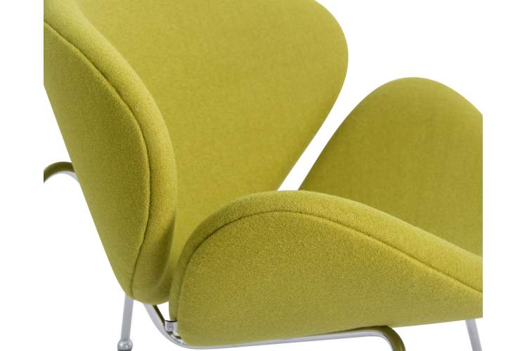 Набор 2 шт Кресло дизайнерское DOBRIN EMILY, светло-зеленая ткань AF3, хромированная сталь-9