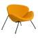 Набор 2 шт Кресло дизайнерское DOBRIN EMILY, желтая ткань AF13, черное основание