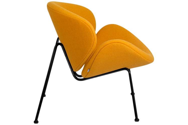 Набор 2 шт Кресло дизайнерское DOBRIN EMILY, желтая ткань AF13, черное основание-3